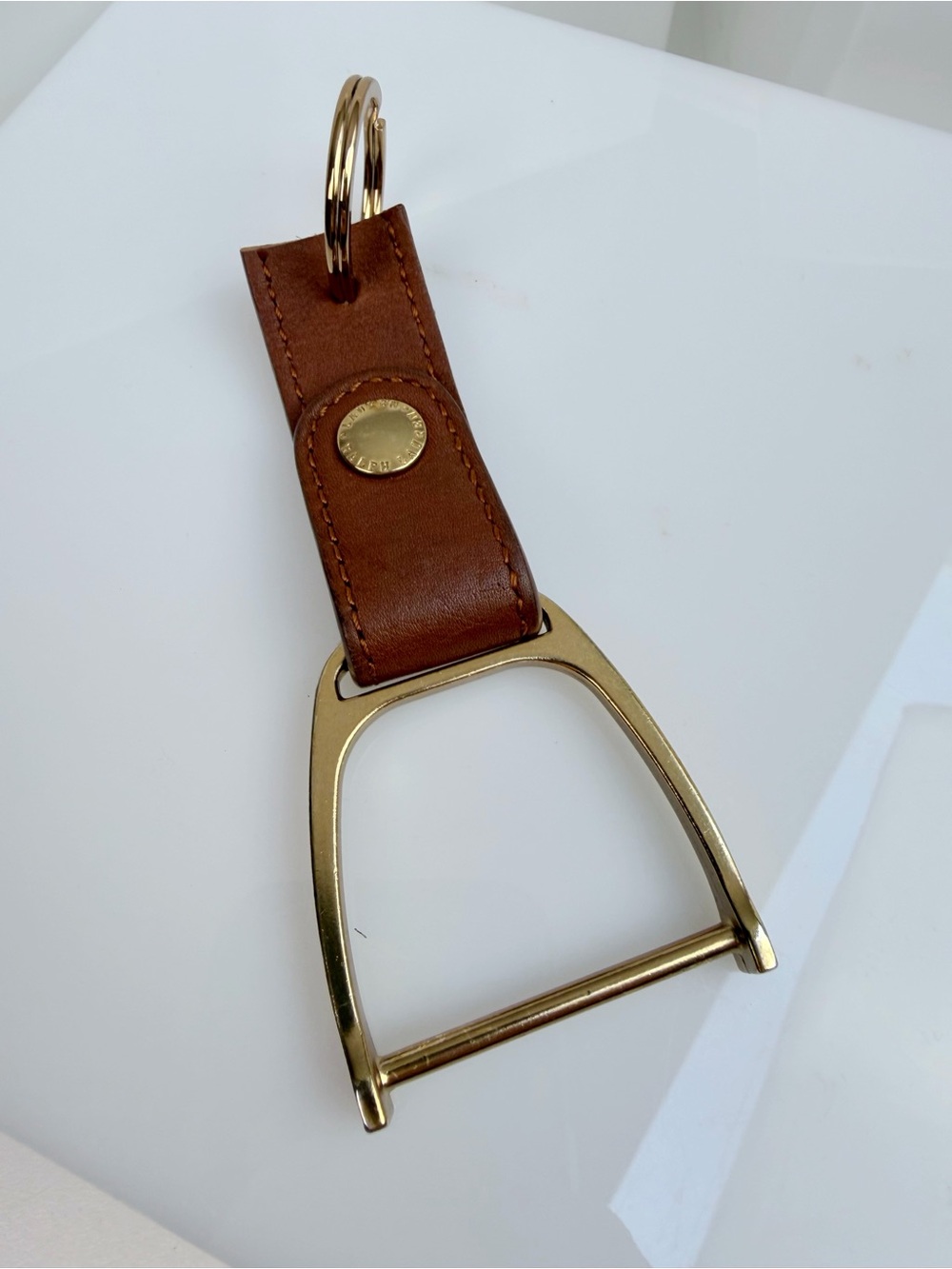 Repurposed Ralph Lauren Equestrian Stirup Belt Loop to Keychain Purse Charm FOB - Picture 4 of 10